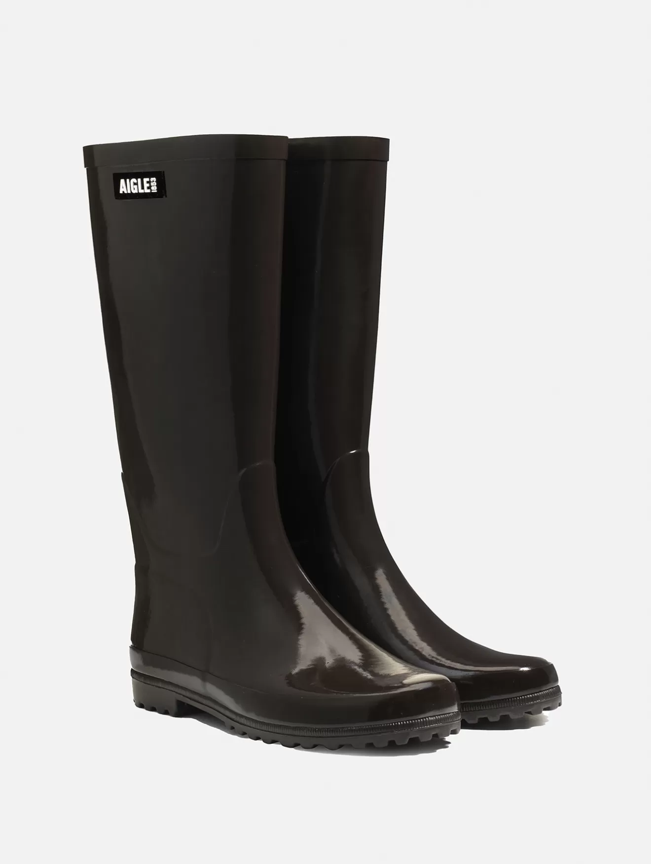 New Aigle Botte De Pluie Vernie. Cacao