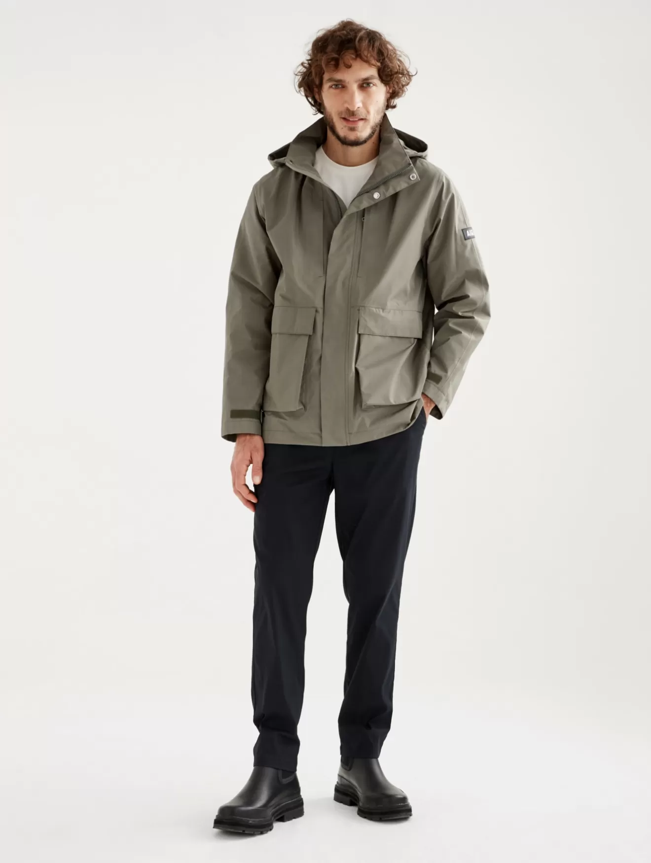 Fashion Aigle Parka Courte Gore-Tex® Pour Homme Avec Capuche Amovible Taillis I