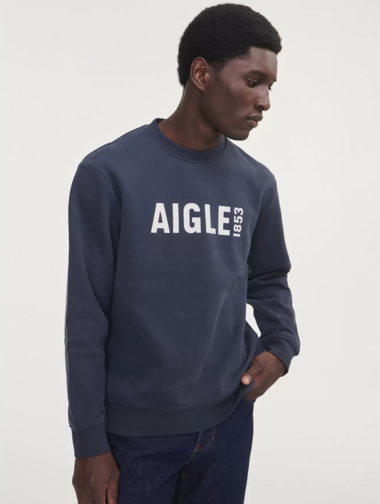 Store Aigle Sweatshirt Brosse Col Rond Imprime "" Empire